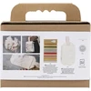 DIY Kit - Mini rankdarbių rinkinys siuvinėjimui - Makiažo krepšelis - kreminės spalvos (977859)