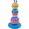 Lean Toys Medinė lavinamoji piramidė su meškučio galva, 10x10x21 cm