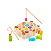 Lean Toys Medinis žaidimas žvejybai su 2 meškerėmis
