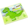 Lean Toys Medinė dėlionė dinozauras žalias