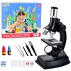Lean Toys Mikroskopas vaikams su priedais 300x didinimas