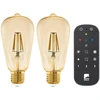 EGLO - 2 x E27 ST64 gintaro spalvos išmaniųjų lempučių rinkinys - Zigbee ir Bluetooth