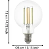 EGLO CONNECT-Z E27 LED G95 – išmanioji rutulinė lemputė su reguliuojama balta šviesa – „Zigbee“, „Matter Thread“