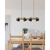 „Eglo“ – „Hornwood-Z“ išmanusis pakabinamas šviestuvas – natūralios medienos ir juodos spalvos – RGB + reguliuojamos baltos spalvos – 78 cm – „Zigbee“ ir „Bluetooth“