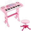 Lean Toys Elektroninis pianinas vaikams su mikrofonu, 37 klavišai, rožinis