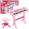 Lean Toys Elektroninis pianinas vaikams su mikrofonu, 37 klavišai, rožinis