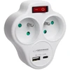 Esperanza ELK311W Electrical splitter 2 GN. USB-C USB-A ON. Baltas