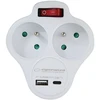 Esperanza ELK311W Electrical splitter 2 GN. USB-C USB-A ON. Baltas