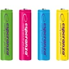 EZA107 Esperanza įkraunamos Ni-MH baterijos AAA 1000mAh 4 vnt. mišrių spalvų