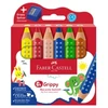 Faber-Castell spalvoti pieštukai su neslystančiu paviršiumi, 6 vnt., su drožtuku (110635)