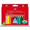 Vaškinės kreidelės Faber-Castell, tribriaunės, 12 spalvų