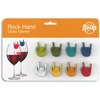 Gertuvė „Winkee“ gėrimų žymekliai – „Rock Hand“ stiklinių žymekliai – 8 vnt. rinkinys