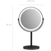Gillian Jones - Įkraunamas LED stalo veidrodis su 10 kartų didinimu ir USB-C - Matinės juodos spalvos - P21,5 x A35 x G13,5 cm