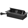 Orno Gniazda Baldų lizdai, įleidžiami į stalviršį, su plokščiu frezuotu kraštu, USB įkrovikliu ir 1,5 m laidu, 2x2P+Z, 2xUSB (A+C tipo; 3,6A), grafito spalvos