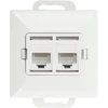 Gniazdo Dviejų RJ45 lizdų Pearl Cat5, baltas