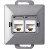 Gniazdo Antracito spalvos dviguba RJ45 Cat5 jungtis Pearl