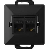 Gniazdo Dviguba RJ45 Cat5 Jungtis Pearl, Juoda