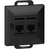 Gniazdo Dviguba RJ45 Cat5 Jungtis Pearl, Juoda
