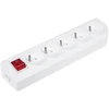 Elgotech Prailginimo laido lizdas x 5 su įžeminimu ir jungikliu, baltas GN-50W