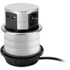 Orno Lizdas Baldinis lizdas Ø10cm, ištraukiamas iš stalviršio, su USB įkrovikliu ir 1,5m laidu, 3x2P+Z (Schuko), 2xUSB (A+C tipo; maks. 3A), sidabrinis