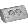 Orno Lizdas Baldinis lizdas 2x2P+Z (Schuko), pilkai sidabrinis