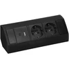Orno Lizdas Baldinis lizdas 2x2P+Z (Schuko), 2xUSB (A+C tipo; 2.4A), juodas