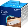 Orno Lizdas Baldinis lizdas Ø6cm, įleidžiamas į stalviršį su stumdomu dangteliu, USB įkrovikliu ir 1,9m laidu, 1x2P+Z (Schuko), 2xUSB (A+C tipo; PD20W), baltas