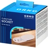 Orno Lizdas Baldinis lizdas Ø6cm, įleidžiamas į stalviršį su stumdomu dangteliu, USB įkrovikliu ir 1,9m laidu, 1x2P+Z (prancūziškas), 2xUSB (A+C tipo; PD20W), baltas
