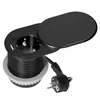 Orno Lizdas Baldinis lizdas Ø6cm, įleidžiamas į stalviršį su stumdomu dangteliu, USB įkrovikliu ir 1,9m laidu, 1x2P+Z (prancūziškas), 2xUSB (A+C tipo; PD20W), juodas