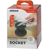 Orno Lizdas Baldinis lizdas Ø6cm su besisukančiu dangteliu, indukciniu įkrovikliu, USB įkrovikliu ir 1,5m laidu, 1x2P+Z, Qi 1.2.4 maks. 10W, 2xUSB (A ir C tipo, 2,4A), juodas