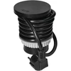 Orno Lizdas Baldinis lizdas Ø6cm su besisukančiu dangteliu, indukciniu įkrovikliu, USB įkrovikliu ir 1,5m laidu, 1x2P+Z, Qi 1.2.4 maks. 10W, 2xUSB (A ir C tipo, 2,4A), juodas