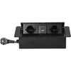 Orno Lizdas Baldinis lizdas, įleidžiamas į stalviršį, su plokščiu frezuotu kraštu, USB įkrovikliu ir 1,5 m laidu, 2x2P+Z (Schuko), 2xUSB (A+C tipo; 3,6A), juodas
