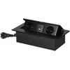 Orno Lizdas Baldinis lizdas, įleidžiamas į stalviršį, su plokščiu frezuotu kraštu, USB įkrovikliu ir 1,5 m laidu, 2x2P+Z (Schuko), 2xUSB (A+C tipo; 3,6A), juodas