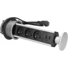 Orno Lizdas Baldų lizdas, ištraukiamas nuo stalviršio (~8 cm), su USB įkrovikliu ir 1,8 m laidu, 3x2P+Z, 2xUSB