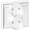 Gniazdo Lizdas Dvigubas kištukinis lizdas 2x2P Luna, 16A, 250V, PT-5LR, baltas