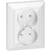 Gniazdo Lizdas Dvigubas kištukinis lizdas 2x2P Pearl, 16A, 250V, PT-5 P, baltas