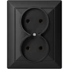 Gniazdo Lizdas Dvigubas kištukinis lizdas 2x2P Pearl, 16A, 250V, PT-5 P, juodas