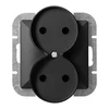 Gniazdo Lizdas Dvigubas kištukinis lizdas 2x2P Pearl, 16A, 250V, PT-5PR, juodas