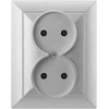 Gniazdo Lizdas Dvigubas kištukinis lizdas 2x2P Pearl, 16A, 250V, PT-5 P, sidabrinis