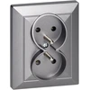 Gniazdo Lizdas Dvigubas kištukinis lizdas 2x2P+Z Pearl, 16A, 250V, PT-6 P, antracito spalvos