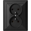 Gniazdo Lizdas Dvigubas kištukinis lizdas 2x2P+Z Pearl, 16A, 250V, PT-6 P, juodas