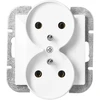 Gniazdo Lizdas Dvigubas kištukinis lizdas 2x2P+Z Pearl, 16A, 250V, PT-6 PR, baltas