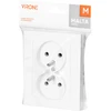 Gniazdo Lizdas Dvigubas kištukinis lizdas 2x2P+Z Malta, 16A, 250V, PT-6M, baltas