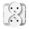 Gniazdo Lizdas Dvigubas kištukinis lizdas 2x2P+Z Onyx, 16A, 250V, PT-6OR, baltas