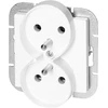 Gniazdo Lizdas Dvigubas kištukinis lizdas 2x2P+Z Pearl, 16A, 250V, PT-6 PR, baltas