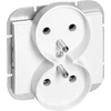 Gniazdo Lizdas Dvigubas kištukinis lizdas 2x2P+Z Onyx, 16A, 250V, PT-6OR, baltas