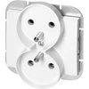 Gniazdo Lizdas Dvigubas kištukinis lizdas 2x2P+Z Onyx, 16A, 250V, PT-6OR, baltas