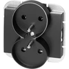 Gniazdo Lizdas Dvigubas kištukinis lizdas 2x2P+Z Onyx, 16A, 250V, PT-6OR, juodas