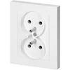 Gniazdo Lizdas Dvigubas kištukinis lizdas 2x2P+Z Malta, 16A, 250V, PT-6M, baltas