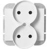 Gniazdo Lizdas Dvigubas lizdas 2x2P Onyx, 16A, 250V, PT-5OR, baltas